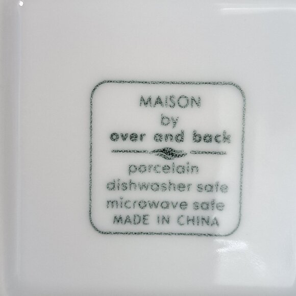 Over and Back White Porcelain Maison Square Cereal Bowl 6 1/4"… - Picture 5 of 7